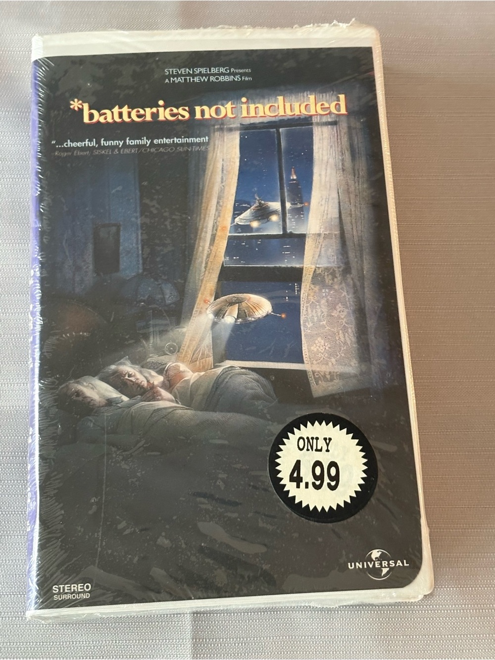 Universal 'batteries not included' VHS - Black, Blue, Cream M13